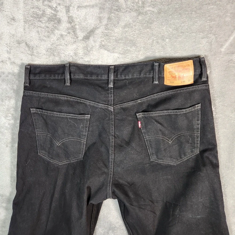 Levi's 505 Jeans Men's 42X30 (Tag 44X30) Black Y2K 90s Straight‎